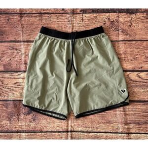 Korsa By Road Runner Sports Shorts Mens Large  Green Running Athletic Zip Pocket